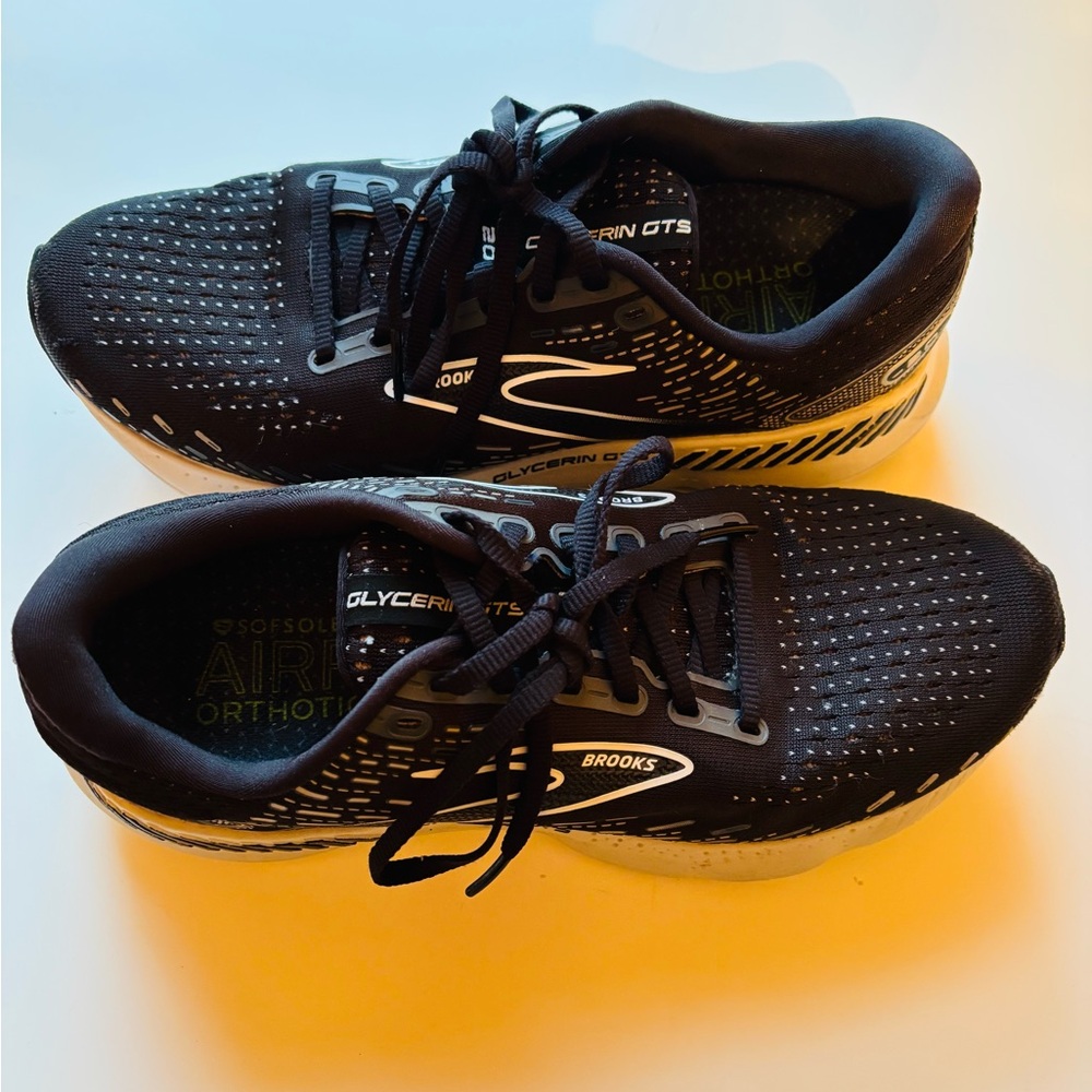 Brooks Men's Black Running Shoes Glycerin GTS 20 8.5 wide
